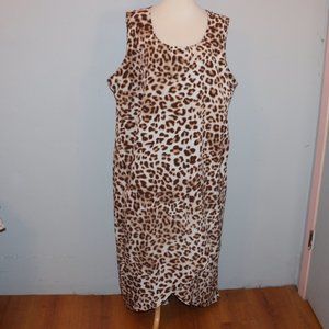 Roamans New Without Tag Size 28W Sleeveless Animal Print Dress NWOT